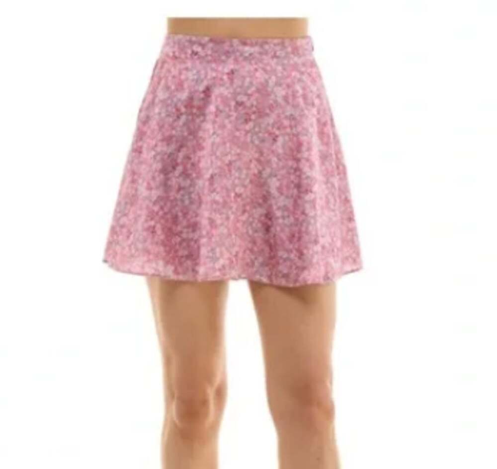 Urban Social Women's Ivory & Pink Ditsy Floral Mini Skirt Size Small NEW